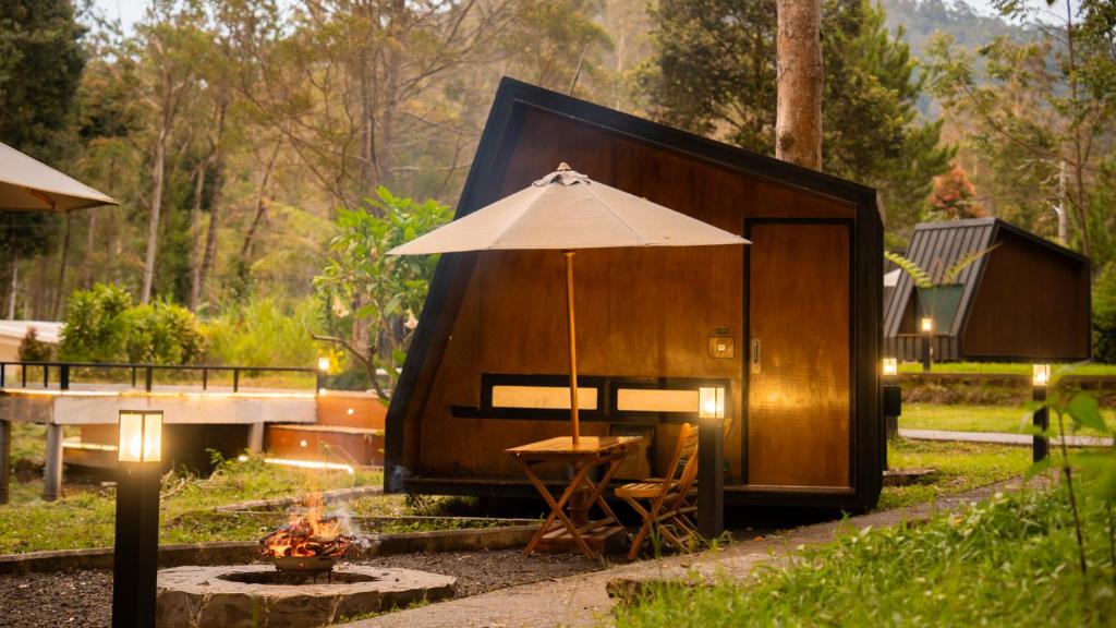 Zahrada ubytování Bobocabin Ranca Upas, Bandung