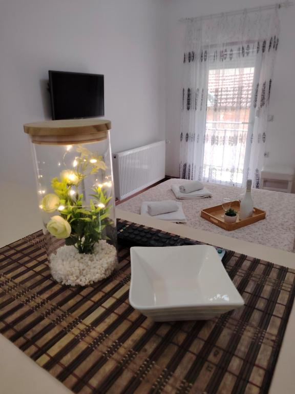 TV i/ili multimedijalni sistem u objektu Apartmani Ruj