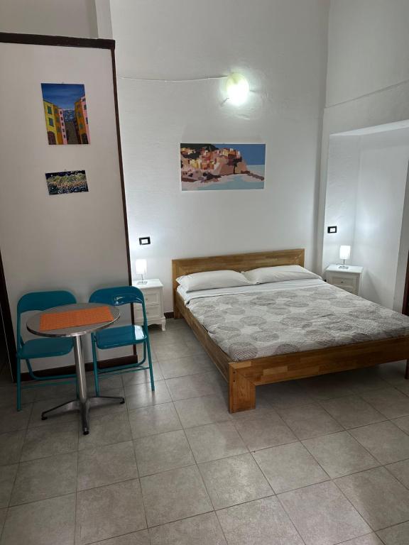 Postel nebo postele na pokoji v ubytování Affittacamere l'Acciuga