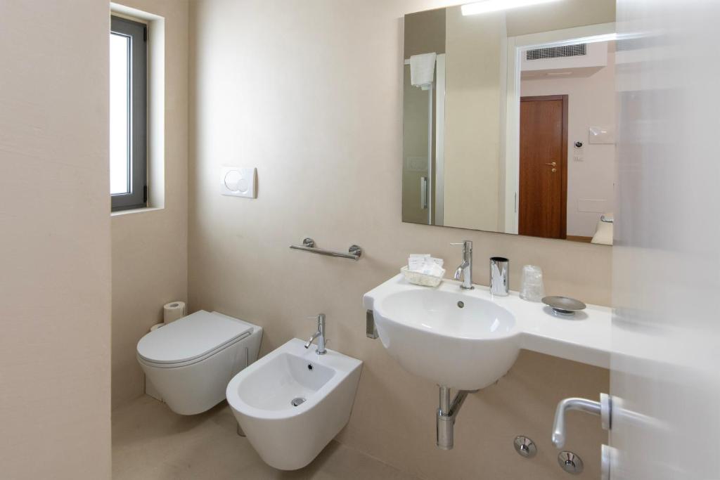 Koupelna v ubytování Hotel Albània