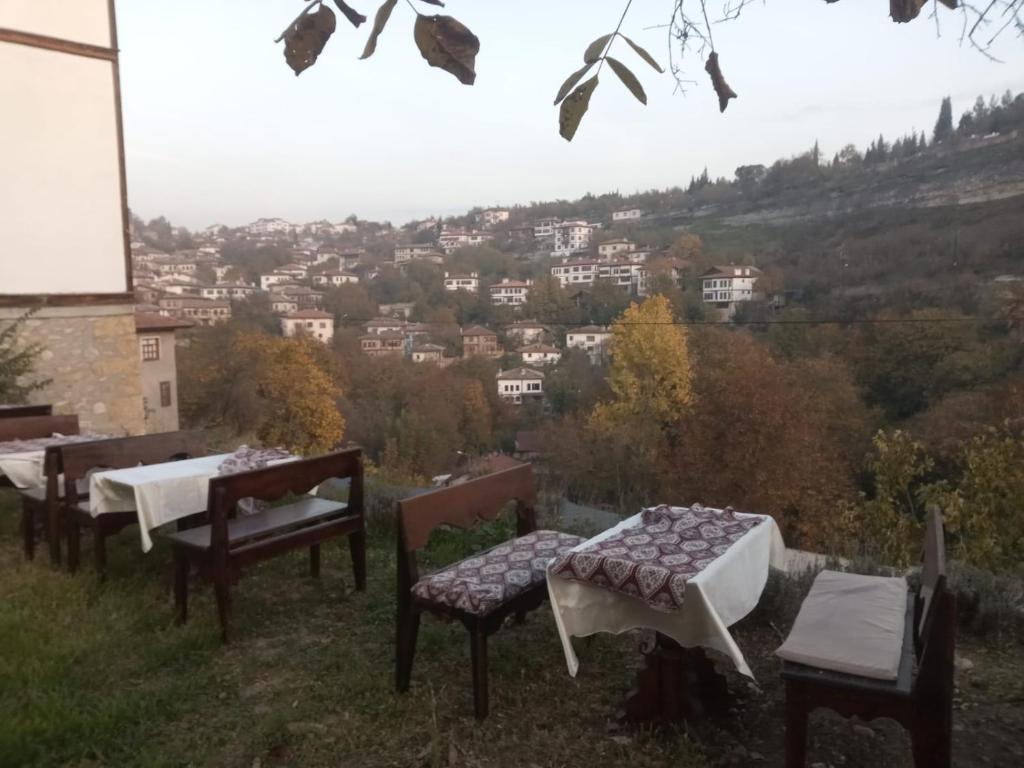 a group of tables sitting on top of a hill at Han Safranbolu in Safranbolu