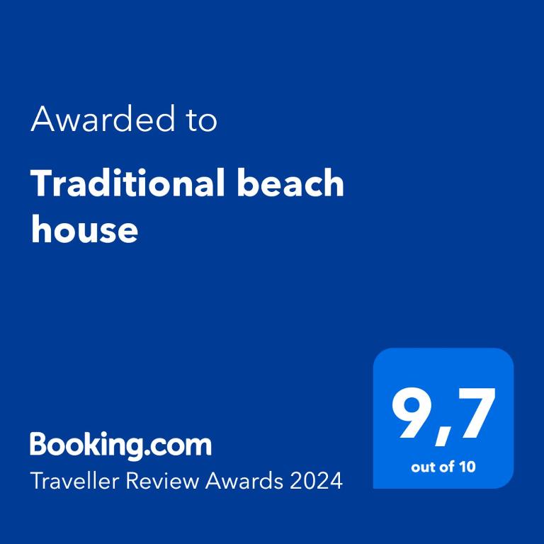 Certifikát, hodnocení, plakát nebo jiný dokument vystavený v ubytování Traditional beach house