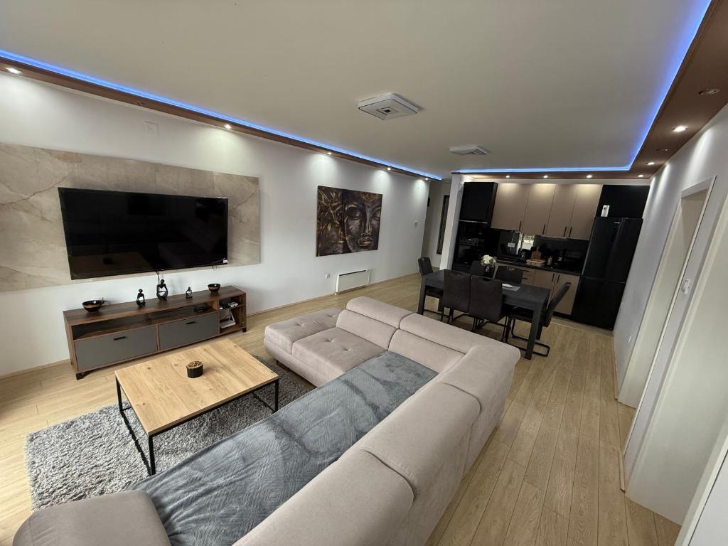 TV a/nebo společenská místnost v ubytování Brasic Apartman