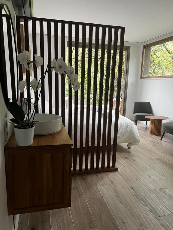 Posezení v ubytování La Canopée Private Ecolodges