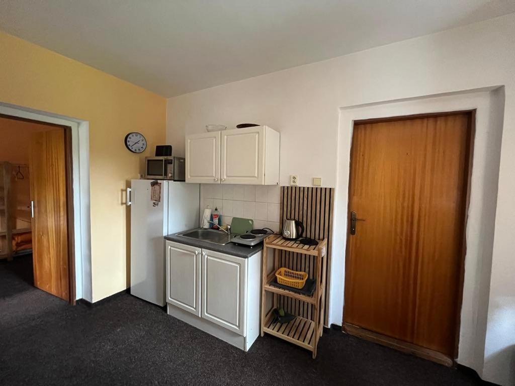 Kuchyň nebo kuchyňský kout v ubytování Apartmány Forest