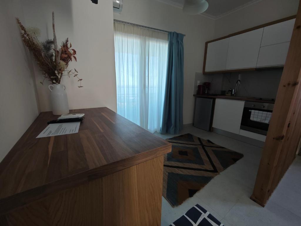 Kuchyň nebo kuchyňský kout v ubytování Nereides Suites