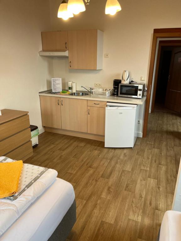 Kuchyň nebo kuchyňský kout v ubytování Pension Hofberg
