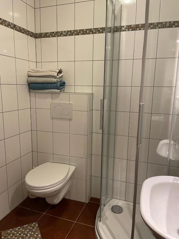 Koupelna v ubytování Gasthaus Schöberingerhof