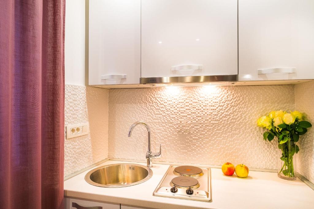 Kuchyň nebo kuchyňský kout v ubytování Split Oasis Studio Apartments