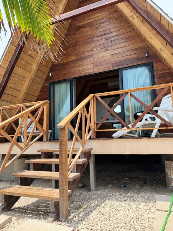 Balkón nebo terasa v ubytování CABAÑA TRIANGULAR Tulumcito