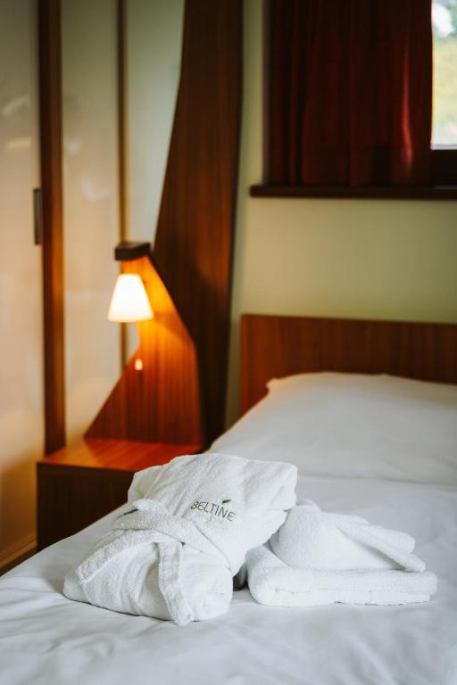 Postel nebo postele na pokoji v ubytování Beltine Forest Hotel