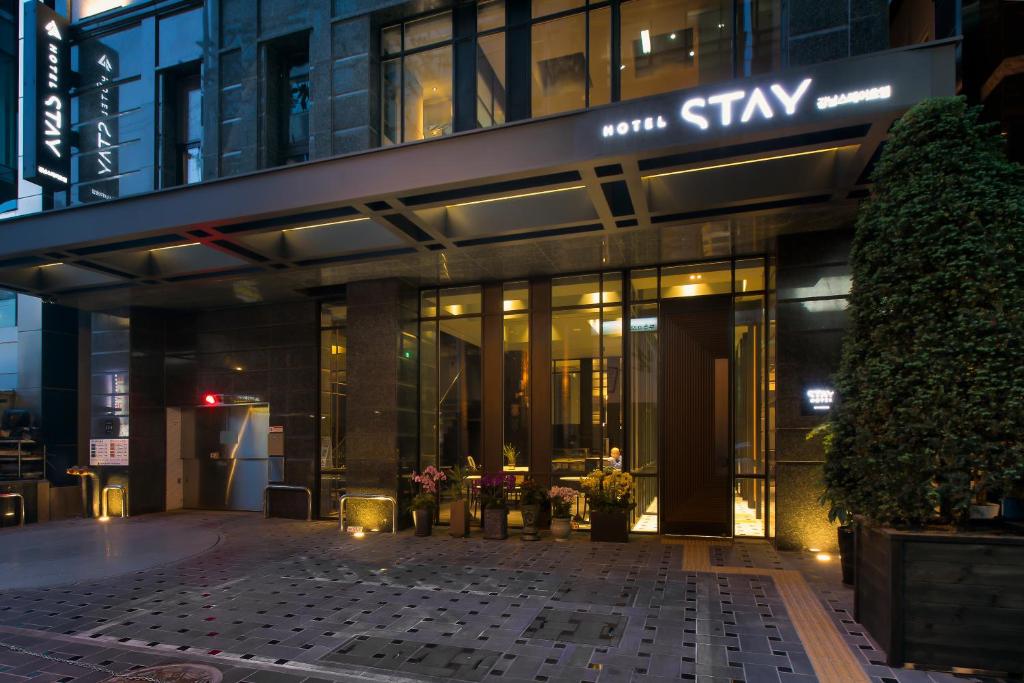 a building with a sign on the front of it at Stay Hotel Gangnam in Seoul
