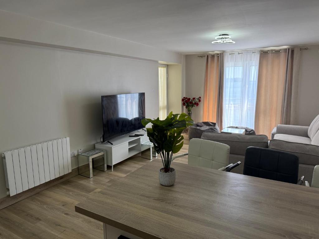TV a/nebo společenská místnost v ubytování Seaview Flat Cobh