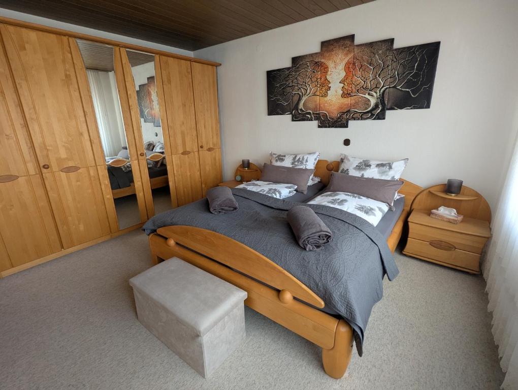 Postel nebo postele na pokoji v ubytování Ferienhaus Anni Rödental