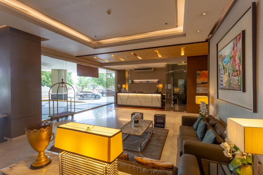 Posezení v ubytování Santorini Hotel