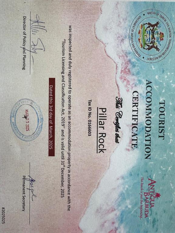 Certifikát, hodnocení, plakát nebo jiný dokument vystavený v ubytování Breezes & Views