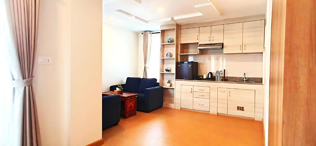 Kuchyň nebo kuchyňský kout v ubytování Hotel Sherpani