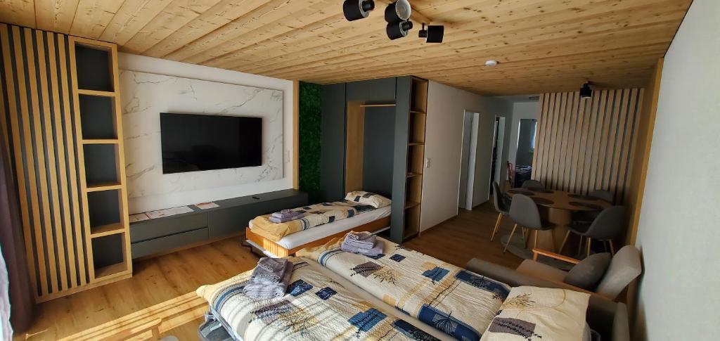 TV a/nebo společenská místnost v ubytování Luxuse Ferienwohnung Flüe 11