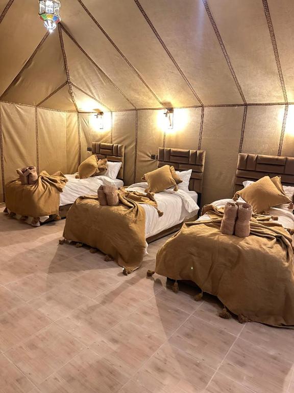Postel nebo postele na pokoji v ubytování Desert Nights Camp