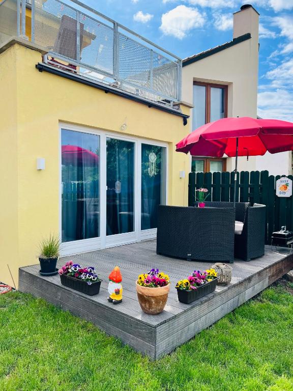 Zahrada ubytování Appartment Pruhonice & terrace
