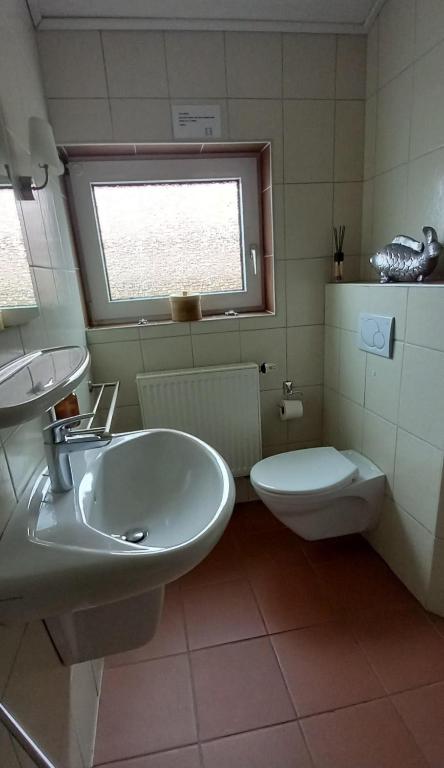 Koupelna v ubytování *Davids - Ferienwohnung