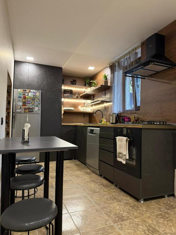Kuchyň nebo kuchyňský kout v ubytování Guest House Metreveli