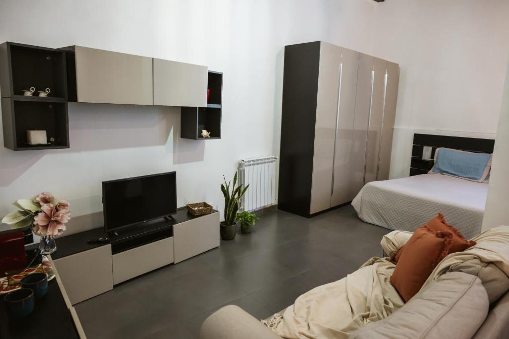 TV a/nebo společenská místnost v ubytování Casetta di Lu'