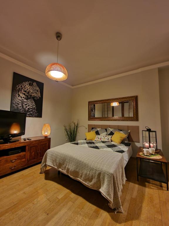 Posteľ alebo postele v izbe v ubytovaní City Center Studio Apartments