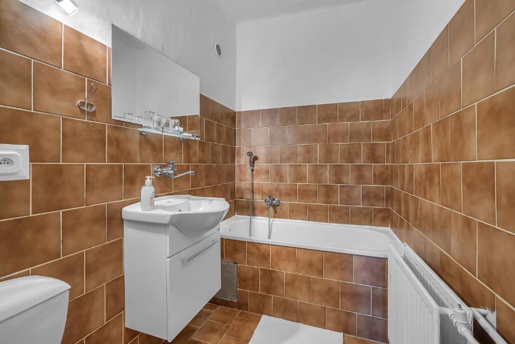 Koupelna v ubytování Hotel PODKOST