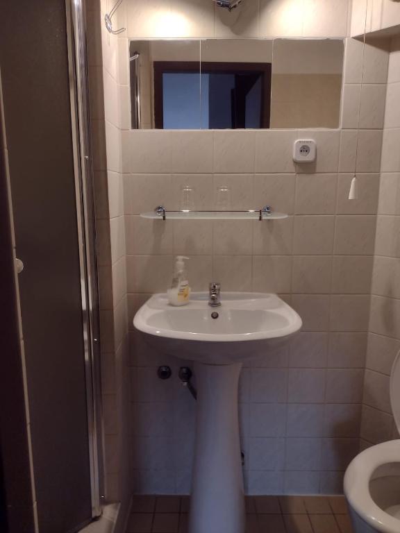 Koupelna v ubytování Hotel PODKOST