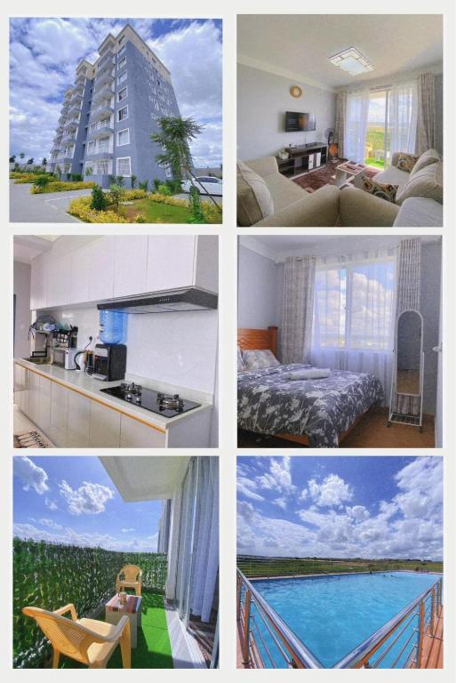a collage of four pictures of a building at Alpha homes in Gatunga
