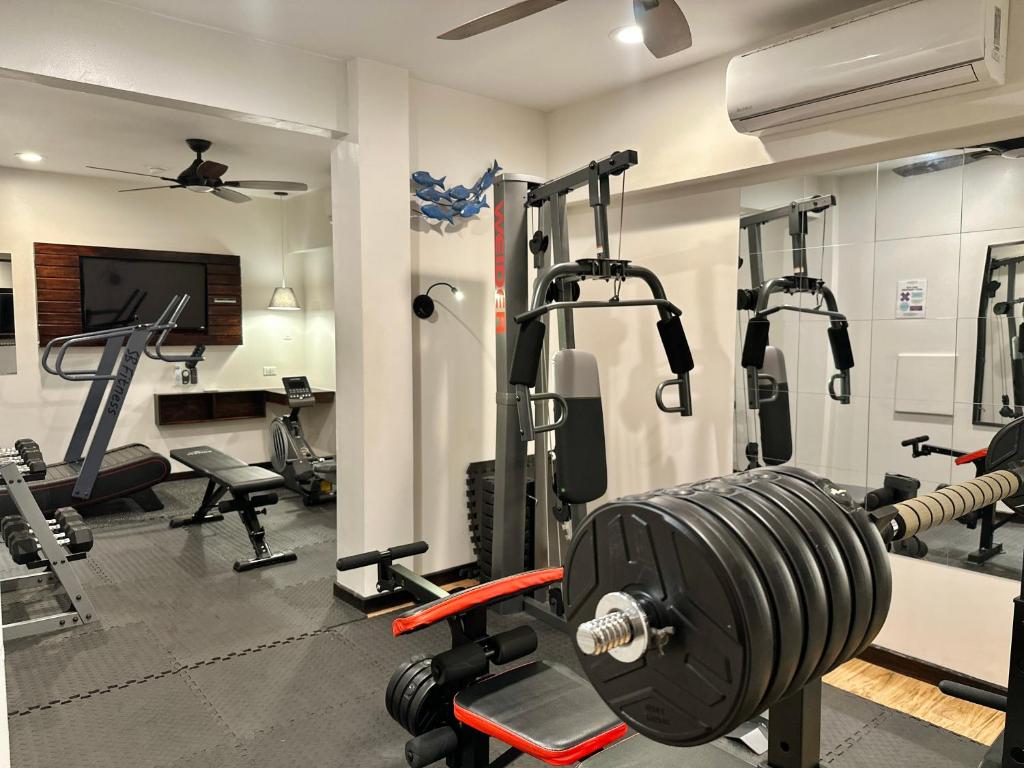 Fitness centrum a/nebo fitness zařízení v ubytování Palau Central Hotel