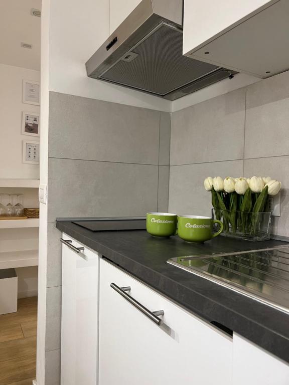 A kitchen or kitchenette at Modern Mini Loft apartment Roma