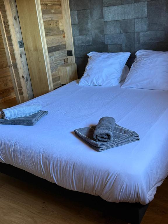 Postel nebo postele na pokoji v ubytování Chalet du rocher Font Romeu