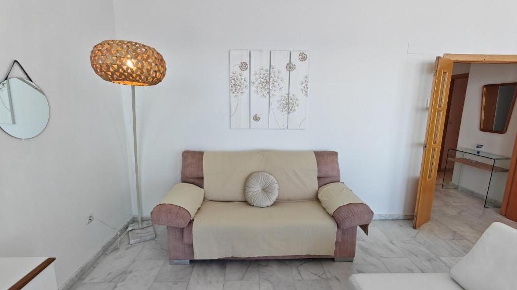 A seating area at Luxury apartment on the 41st floor with stunning sea views