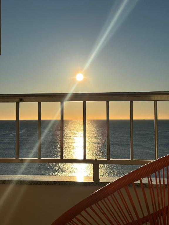 a view of the ocean from a balcony at Beach Penthouse in Torrevieja