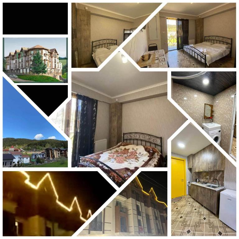 a collage of photos of a hotel room at Bakuriani MIX 401G in Bakuriani