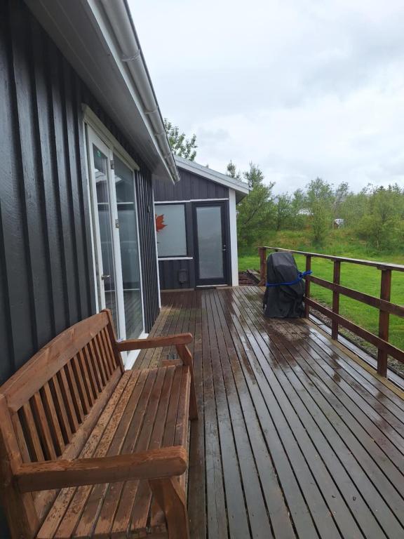 Balkón nebo terasa v ubytování Sólvellir Holiday Home