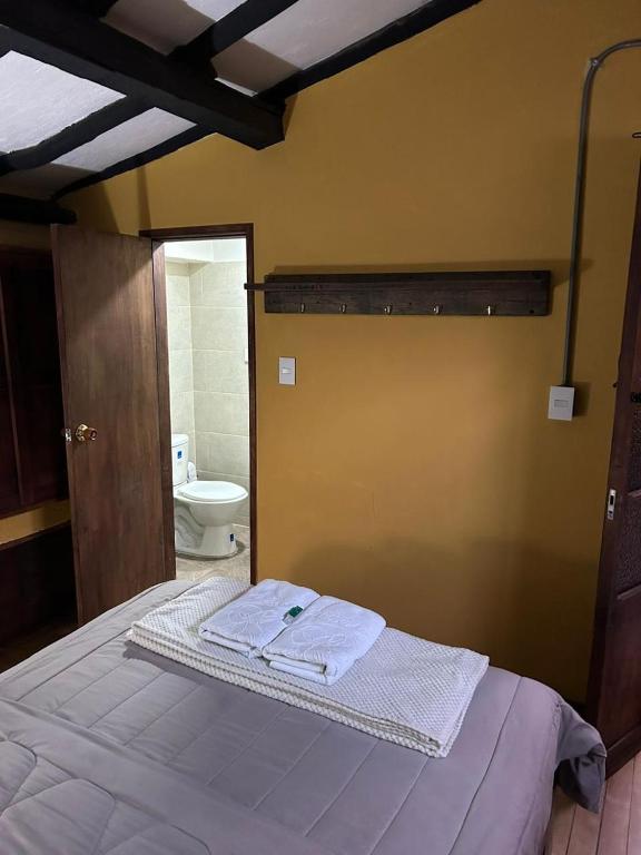 Postel nebo postele na pokoji v ubytování Hostal Casa Astromelia