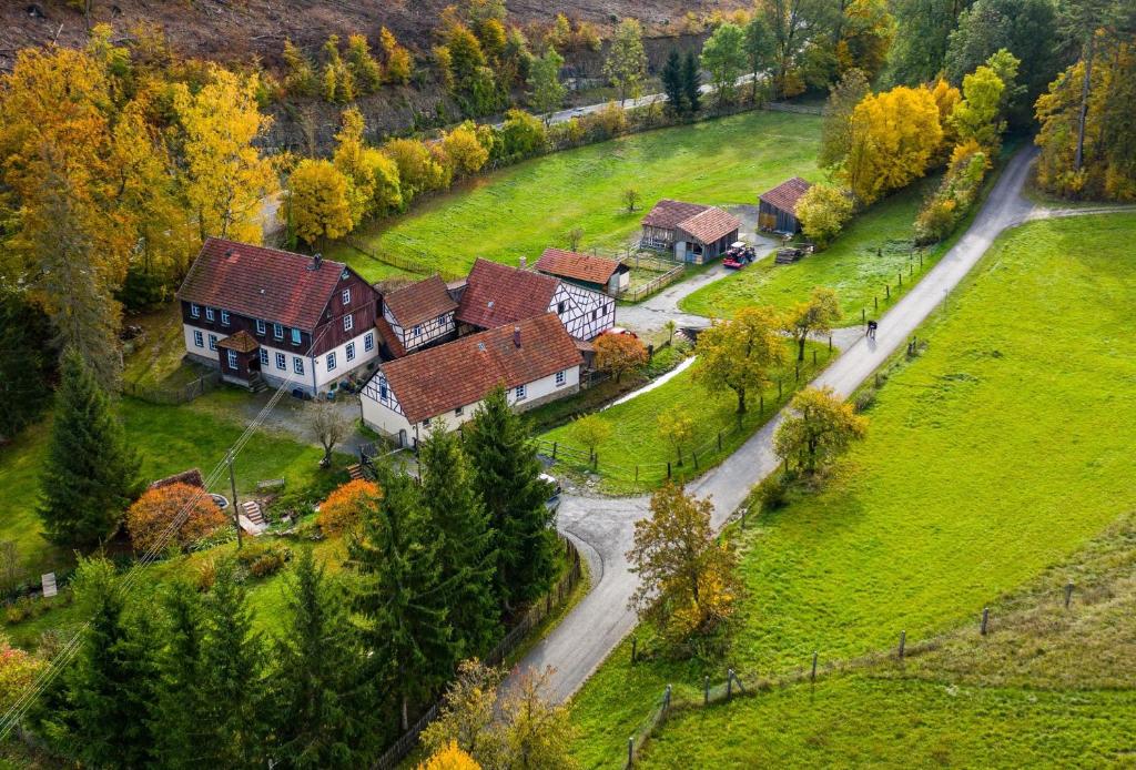 OberharlesにあるFerienhaus Untere Mühleの田地家の空見