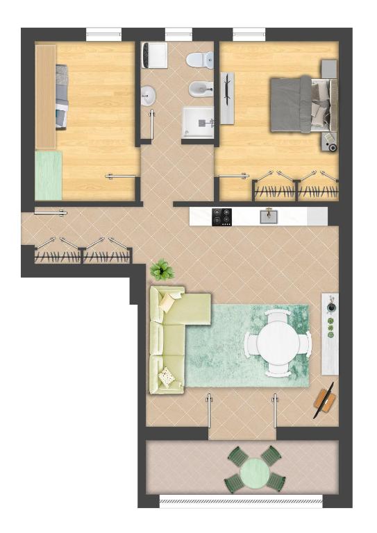 NEST LIVING Evergreen - Two-Bedroom Apartment