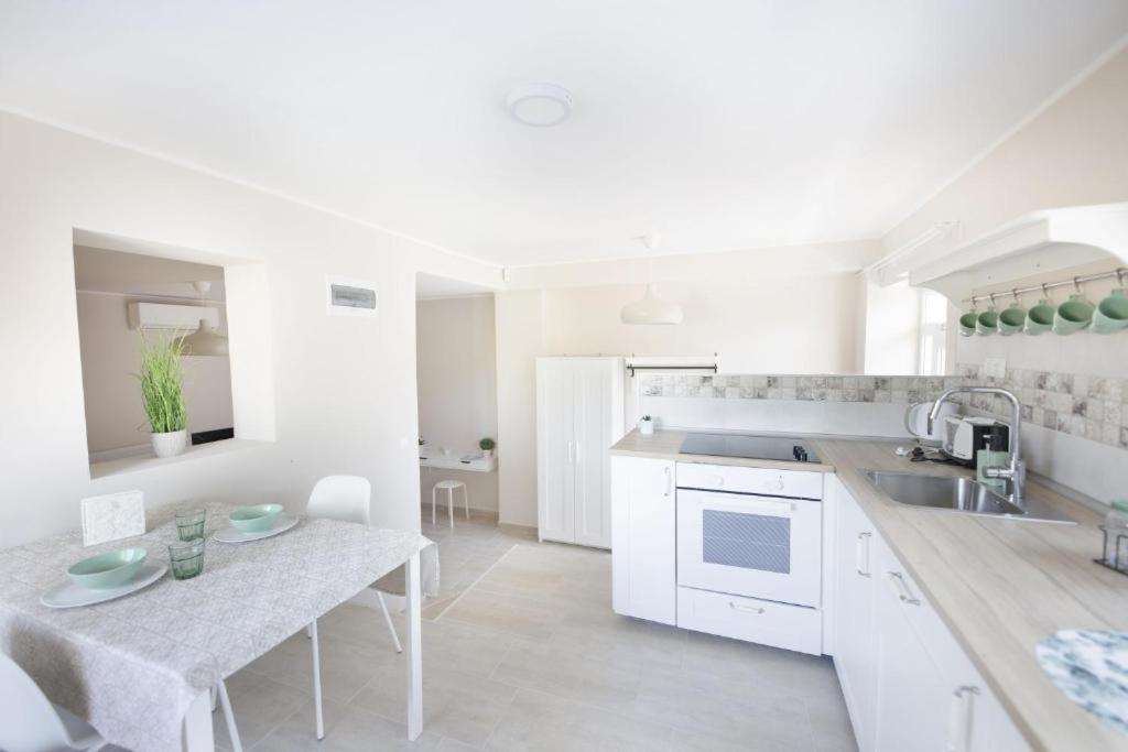 Kuchyňa alebo kuchynka v ubytovaní TópART Apartman I