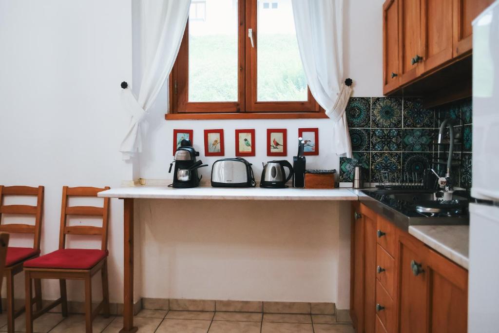 Kuchyňa alebo kuchynka v ubytovaní Keresztkúti Erdei Pihenőhely
