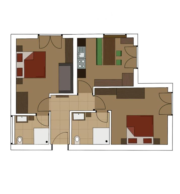 Půdorys ubytování "NATURE erLeben" Appartement & Komfortzimmer