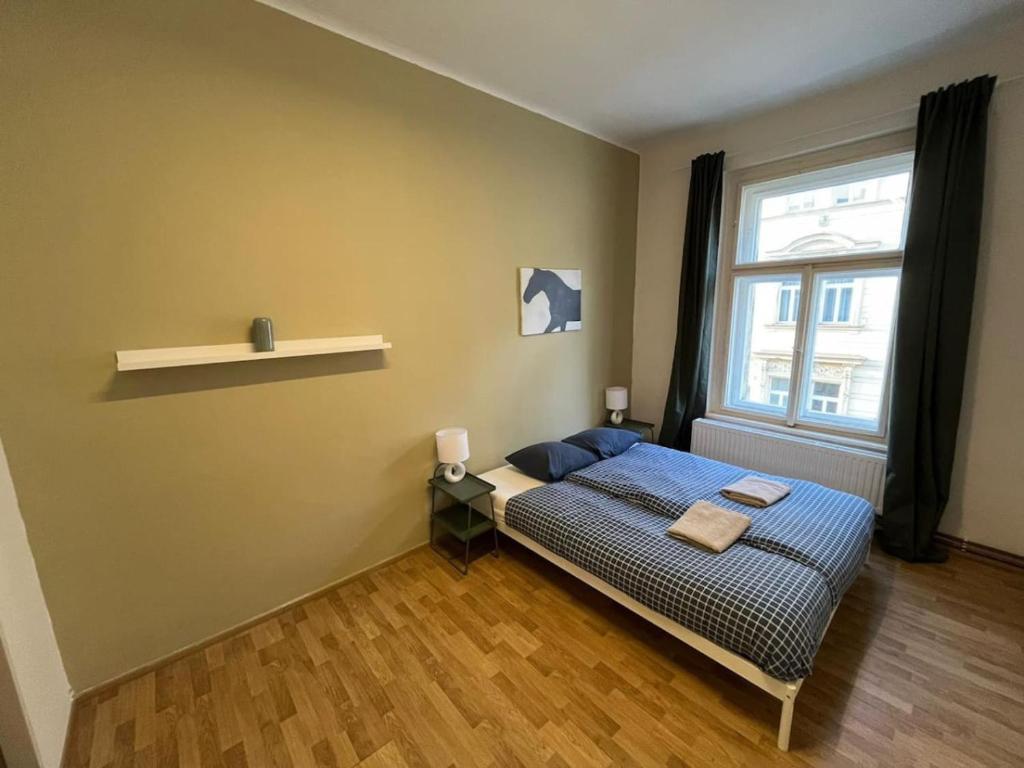 Postel nebo postele na pokoji v ubytování Skyline Nest on Borivojova