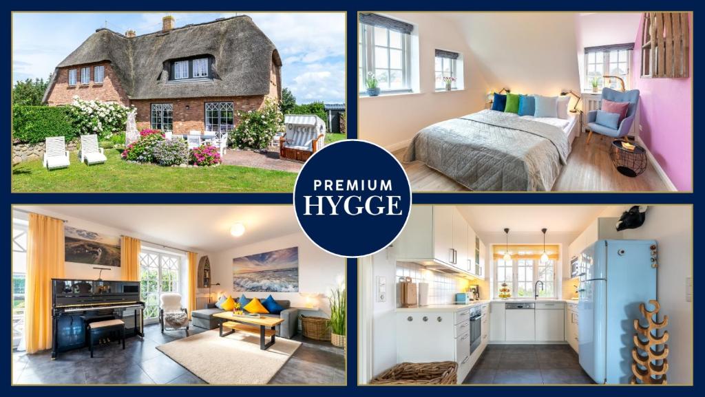 un collage de photos d'une maison dans l'établissement Wattkieker, à Utersum