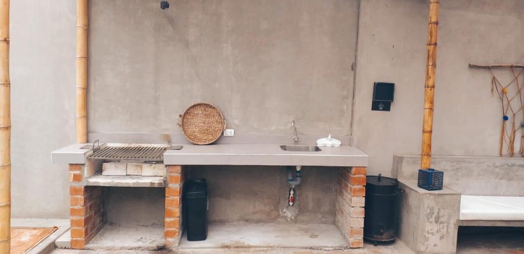 a sink in a room with a sink at Villa Lunahuaná in Lunahuaná