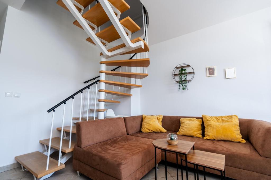 Posezení v ubytování Beachfront Penthouse Planjka