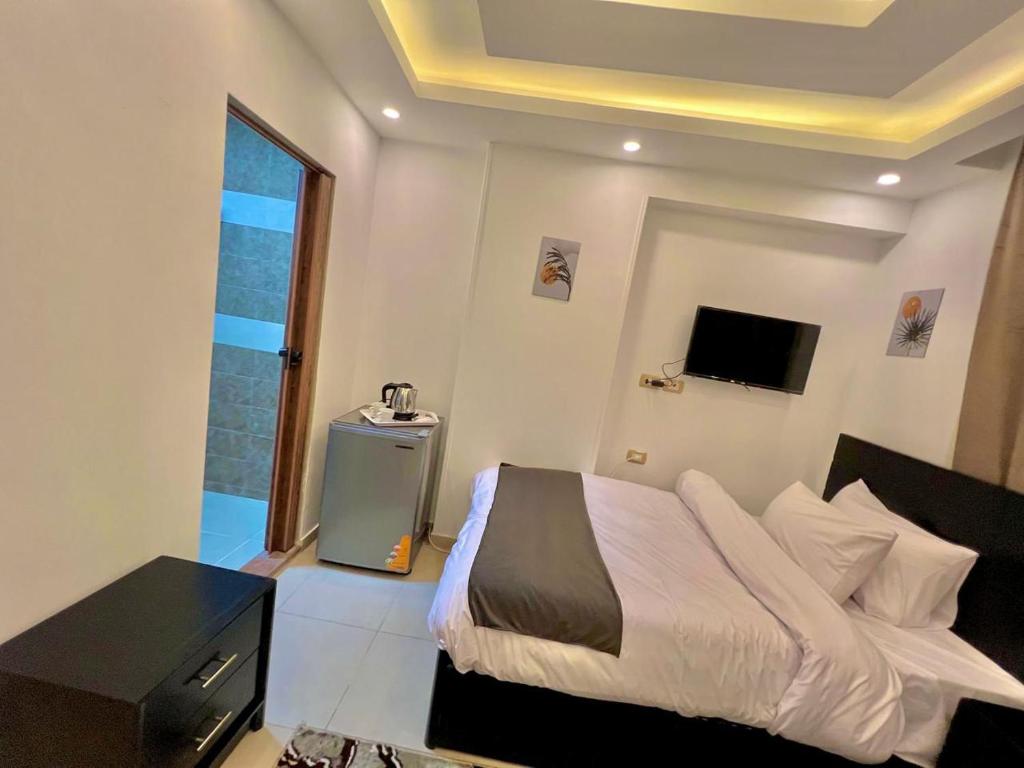 Postel nebo postele na pokoji v ubytování Memphis pyramids hotel