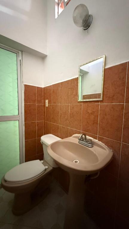 Koupelna v ubytování Hotel Climar